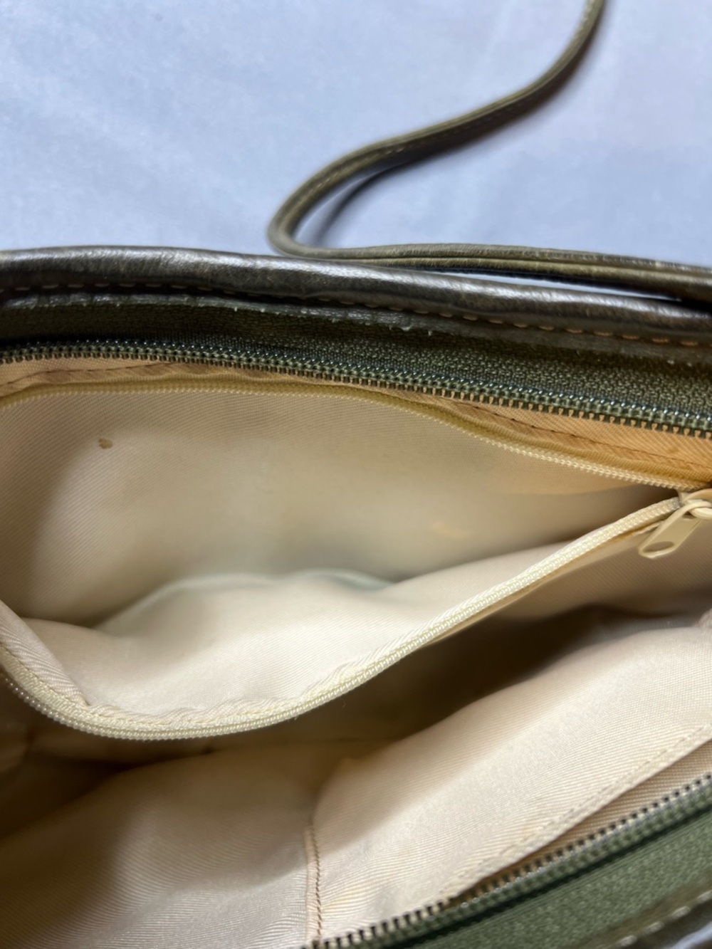 Olive Green Leather Crossbody Bag - Women's Shoulder Purse - Picture 5 of 10